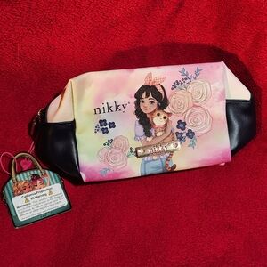 Nicole Lee Pink and Cream Cosmetic Bag with Anime Design